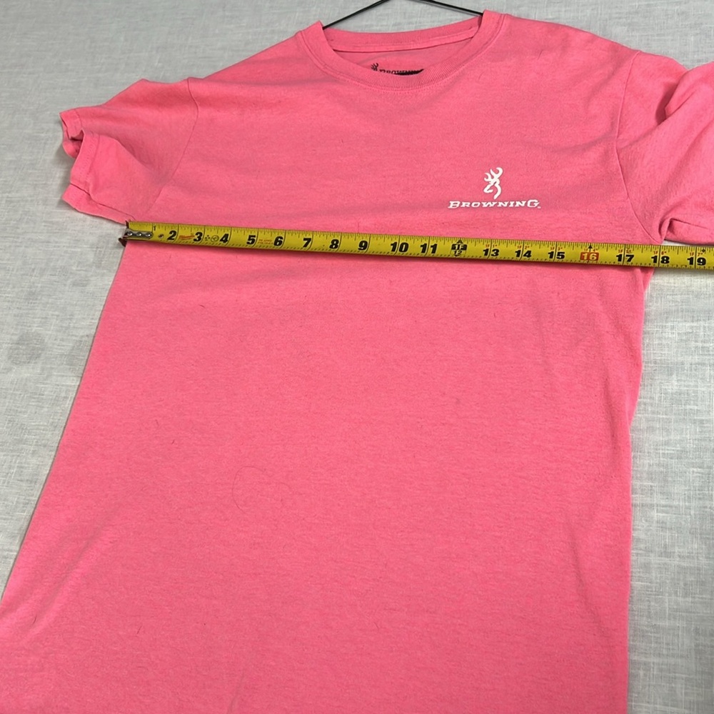 🌞 Browning short sleeve crew neck barbiecore pink tee name & logo women size S - Picture 8 of 16